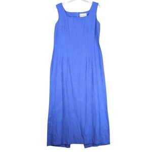 Karin Stevens Blue Floral Jacquard Maxi Dress Sz 12 Wedding Guest Cruise Summer